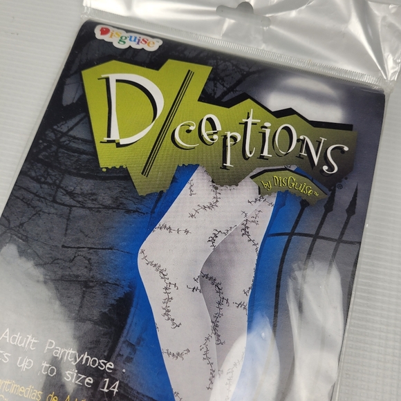 Disguise Diceptions Stitched White Pantyhouse Adult Fits Up to Size 14 - Picture 4 of 6